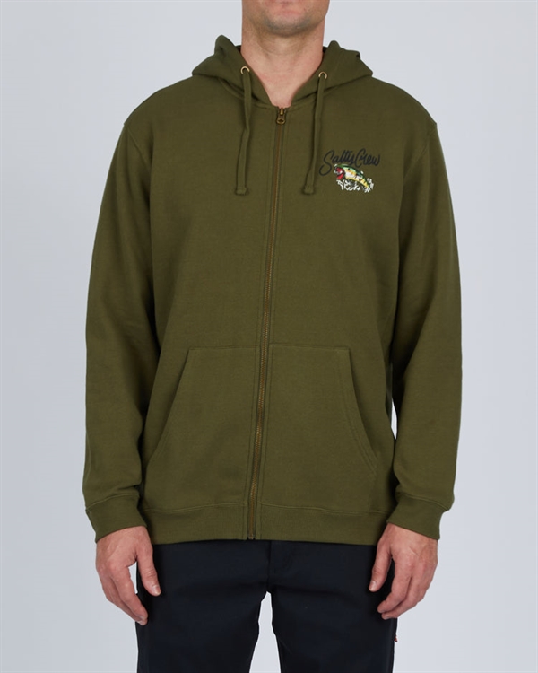 Salty Crew Castoff Zip Fleece - Army